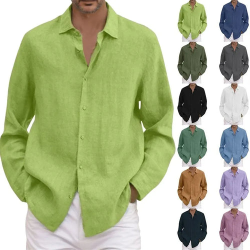 Relaxed linen button-up shirt
